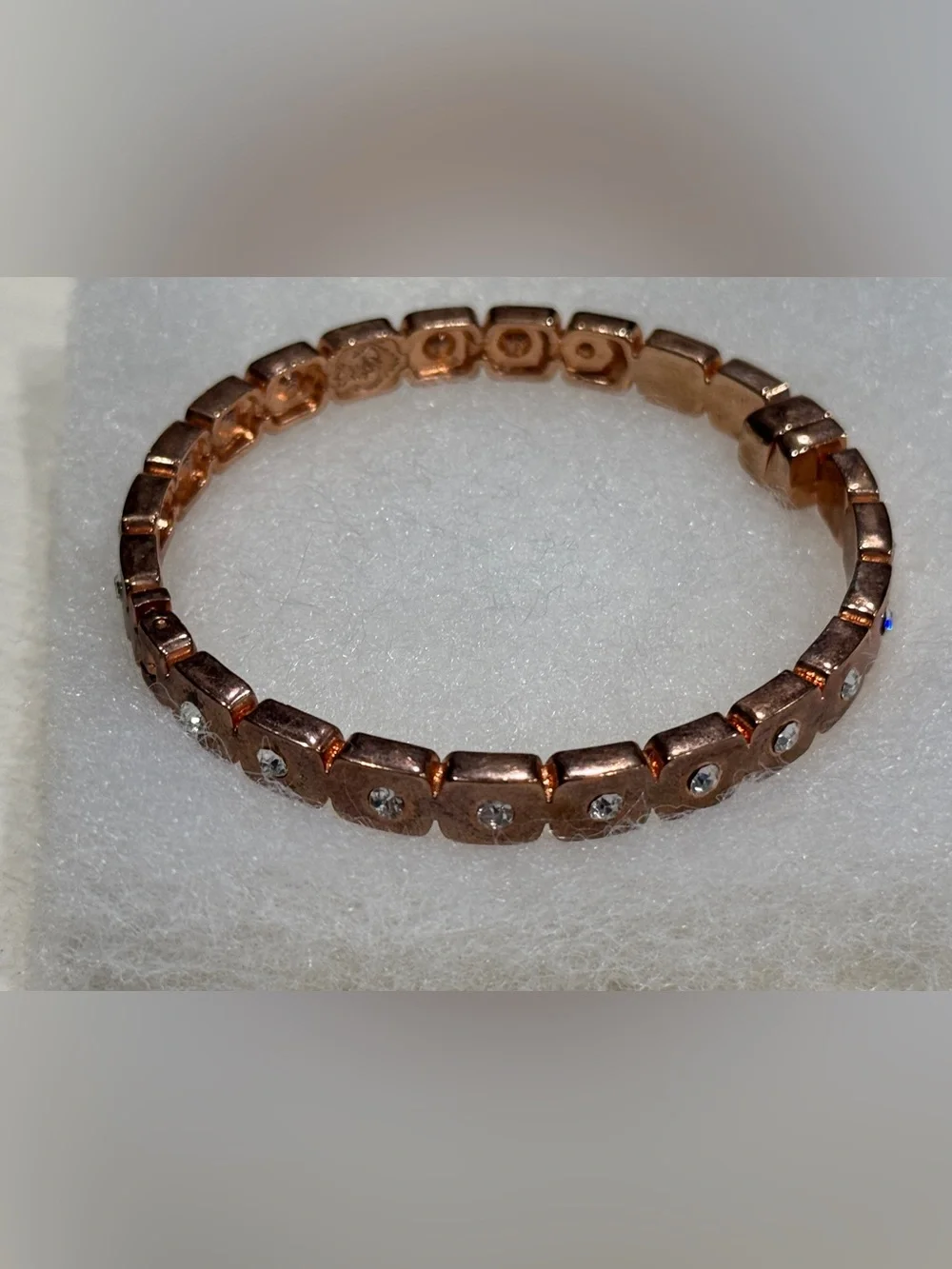 Rose Gold Crystal Link Magnetic Close Bracelet - Women's Jewelry